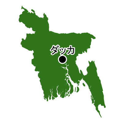 バングラデシュ人民共和国無料フリーイラスト｜首都名(緑)